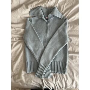 Ralph Lauren Polo Jeans Sweater Quarter Zip kids XL Baby Blue Preppy 1990s